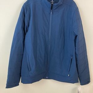 Men’s Spyder blue Pillow Tech Jacket, quilted with three layers, Size Large, NWT